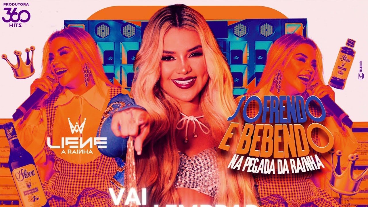 Capa do CD Liene A Rainha - Sofrendo E Bebendo Na Pegada Da Rainha - Central dos Hits